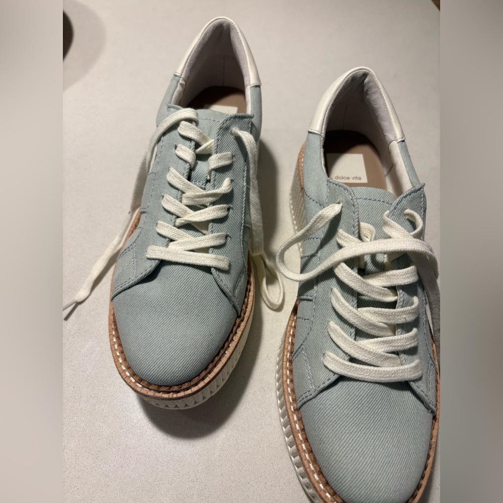 Dolce Vita Sky Blue Canvas Sneakers